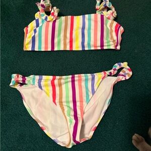 No Boundaries Multicolor Striped Bikini